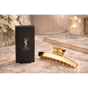 YSL Gold Hair Claw Clip – Luxe Metal Finish | GWP Edition